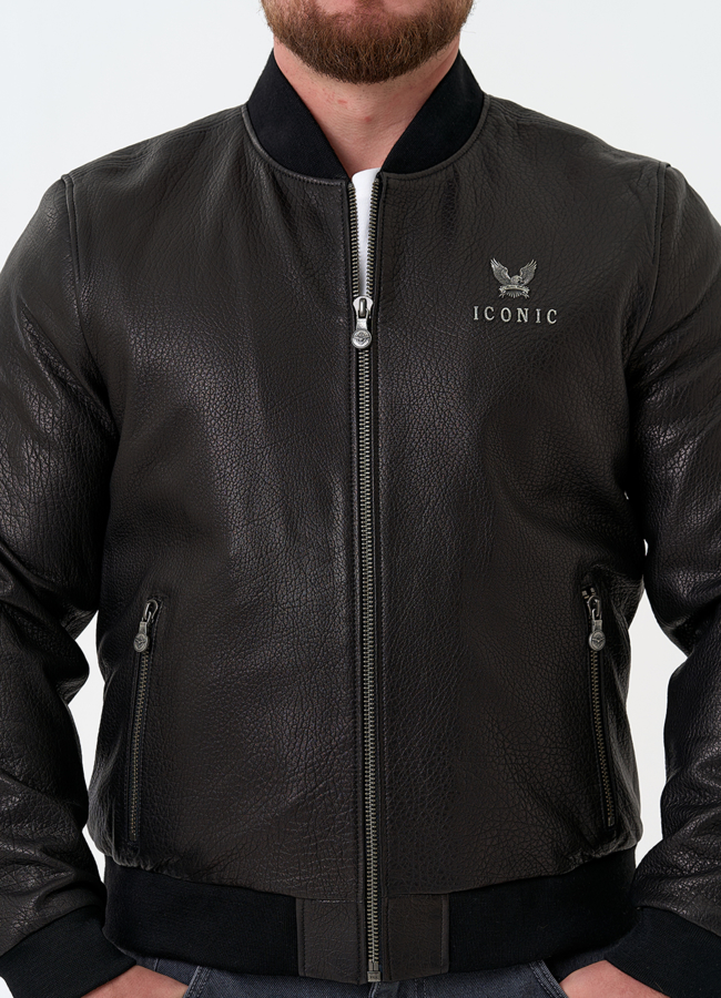 Мужская куртка бомбер из натуральной кожи модель № 32864 универмаг малина