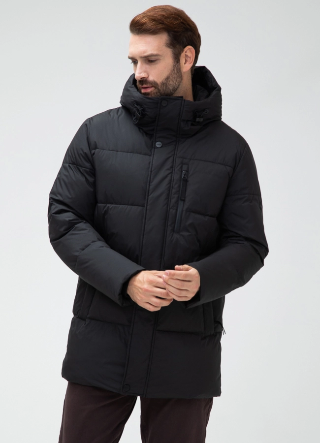 фото Мужской пуховик с капюшоном  модель № 28871