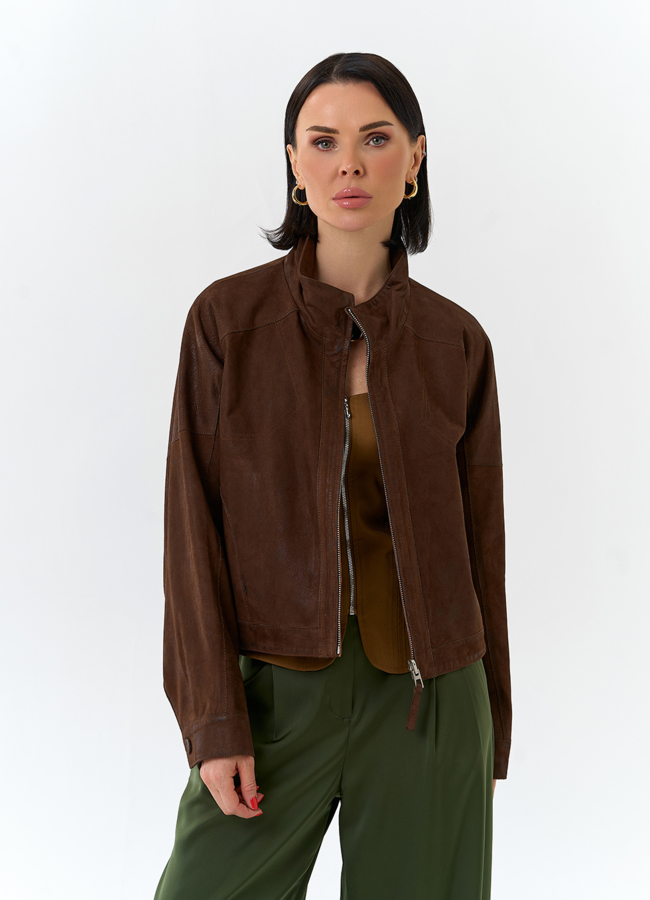 фото Женская двухсторонняя куртка из натуральной кожи модель № 32537