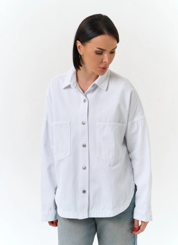 Женская джинсовая куртка рубашка