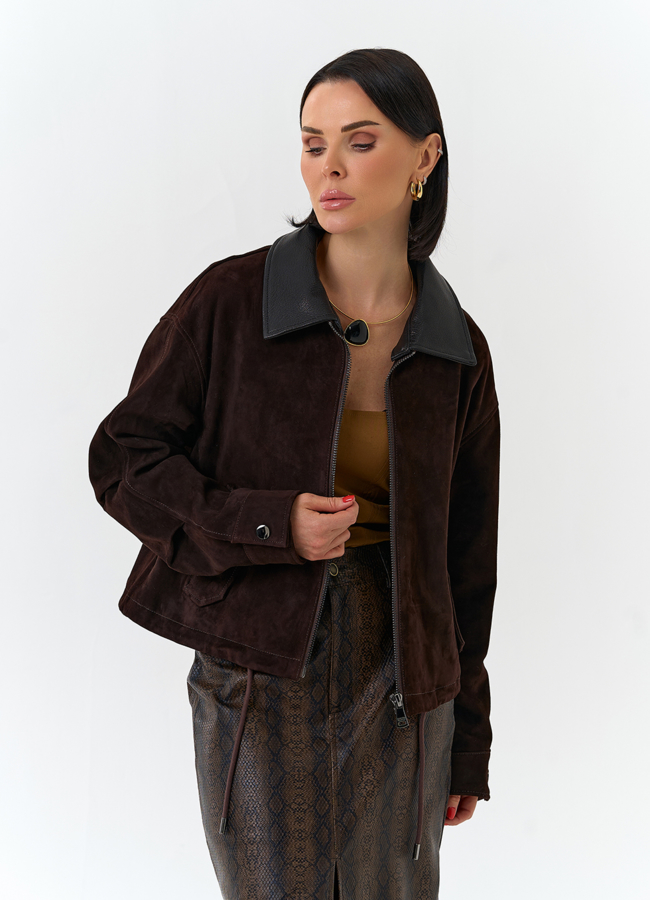 Женская куртка из натуральной замши модель № 32532 универмаг малина