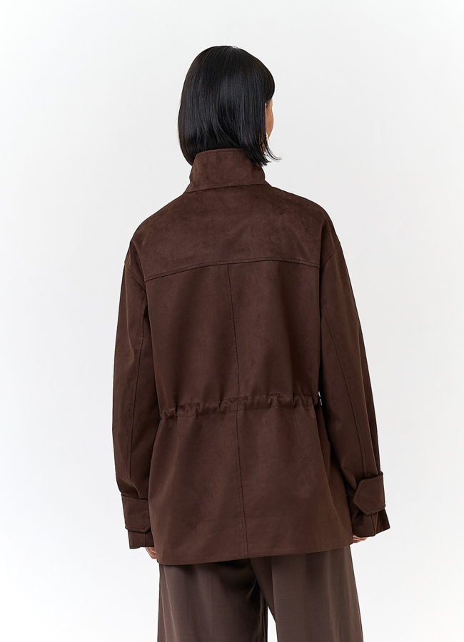 фото Женская куртка парка из эко замши  модель № 32735