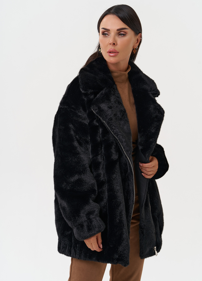 Женская шуба из эко меха со съёмными рукавами модель № 31248 универмаг малина