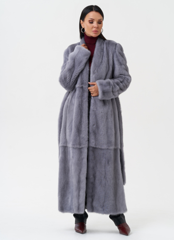 Длинная шуба из меха норки