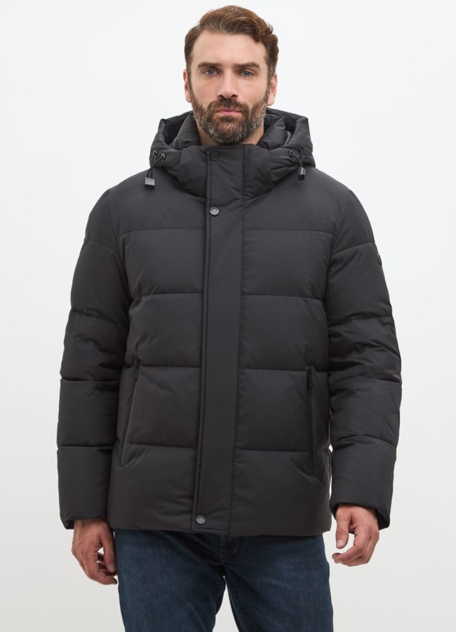 Мужской черный пуховик больших размеров модель № 30233 в кредит