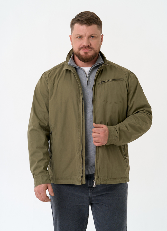 Мужская куртка ветровка с воротником стойкой модель № 32522 меха малина