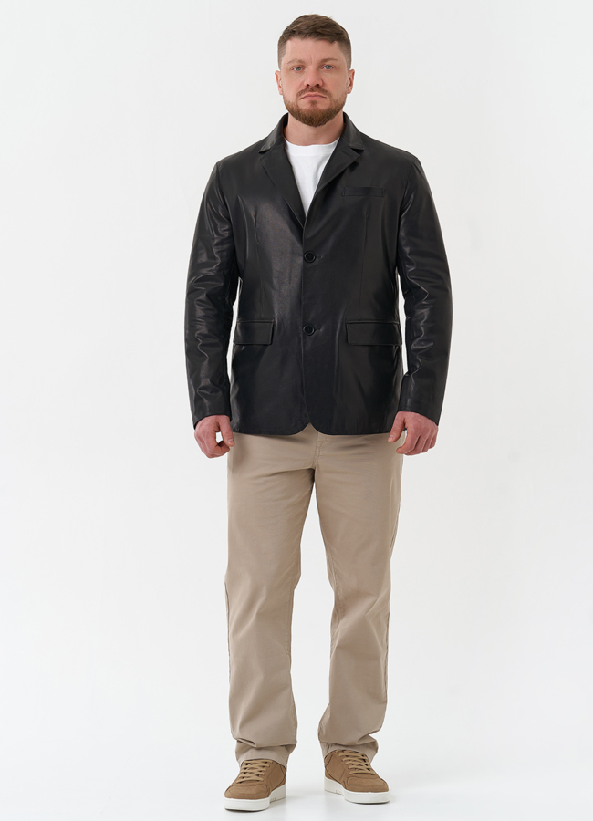 Мужской пиджак из натуральной кожи модель № 30072 в рассрочку