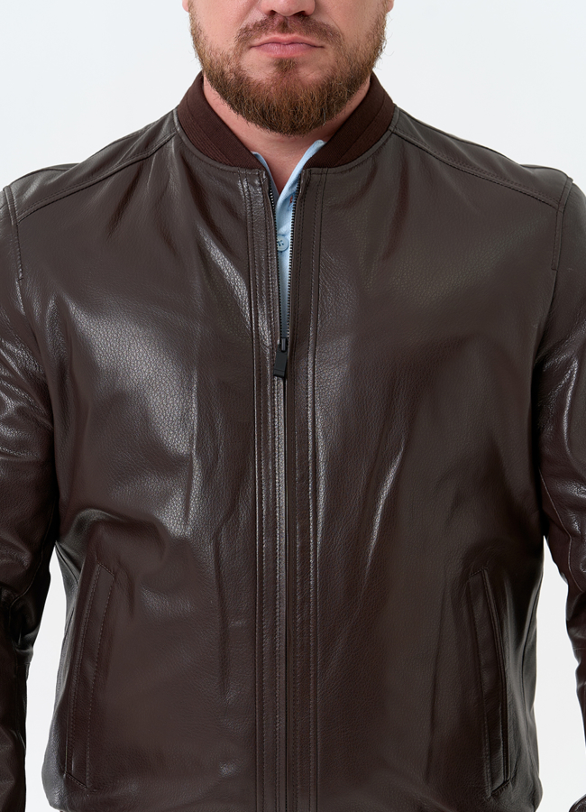 Мужская куртка бомбер из натуральной кожи модель № 32549 универмаг малина