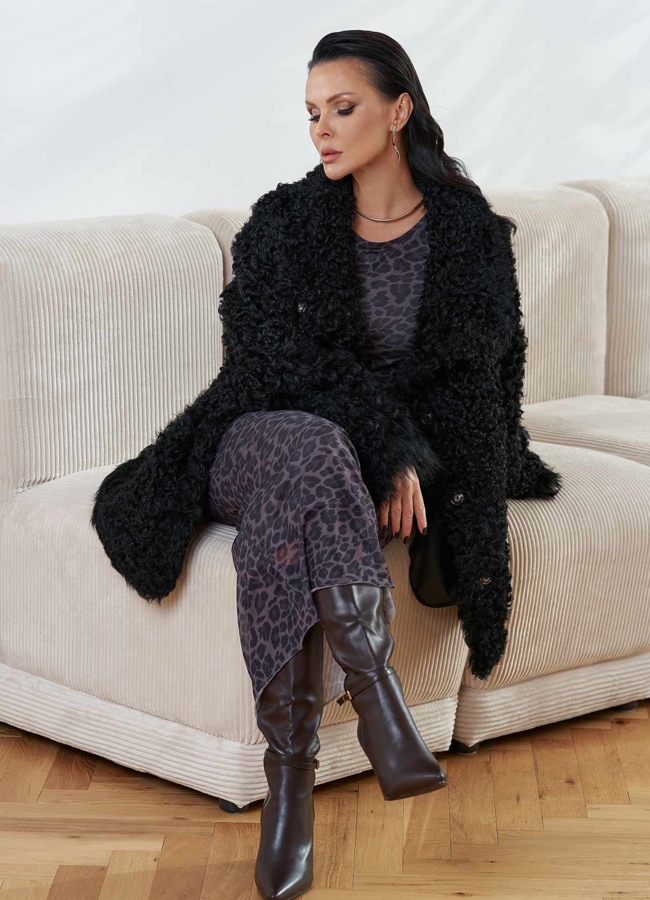 Натуральная дубленка модель № 26832 универмаг малина