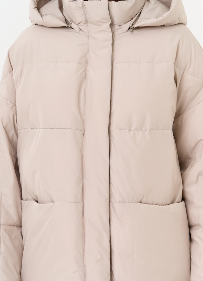 Женский короткий пуховик с капюшоном модель № 31587 универмаг малина