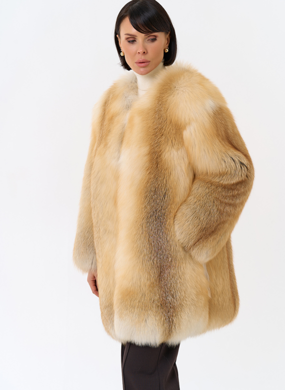 Шуба из рыжей лисы