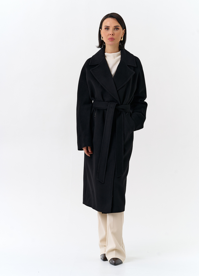 Женское пальто в черном цвете модель № 32514 в кредит