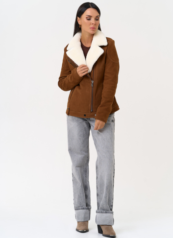 Косуха из натуральной замши с мехом