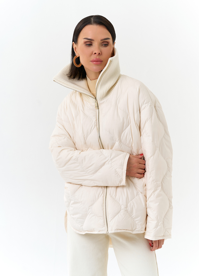 Женская двухсторонняя куртка с высоким воротником модель № 32664 универмаг малина