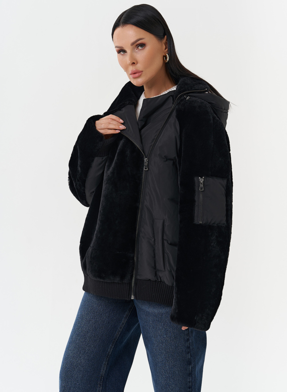 Комбинированная куртка с капюшоном