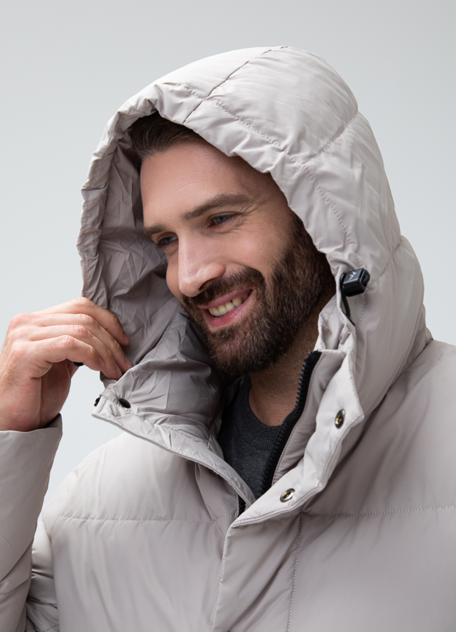 Мужской пуховик с капюшоном  модель № 27997 универмаг малина