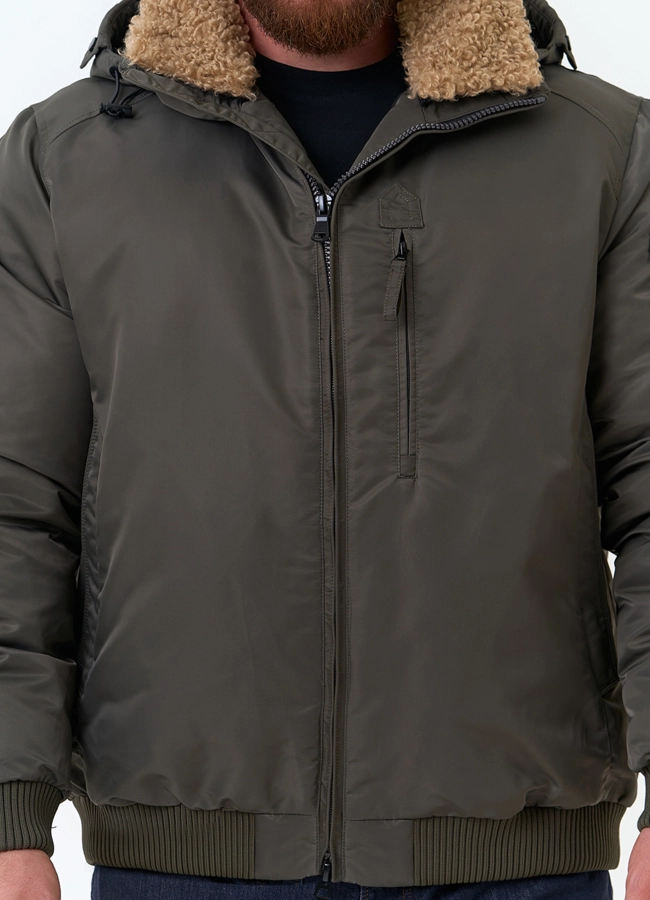 Мужская куртка бомбер с капюшоном модель № 34063 универмаг малина фото