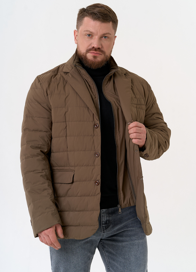 Мужской пуховик со съемной манишкой модель № 31461 универмаг малина