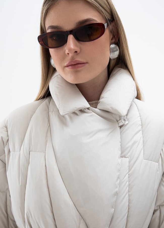 Женский пуховик с английским воротником модель № 31142 универмаг малина